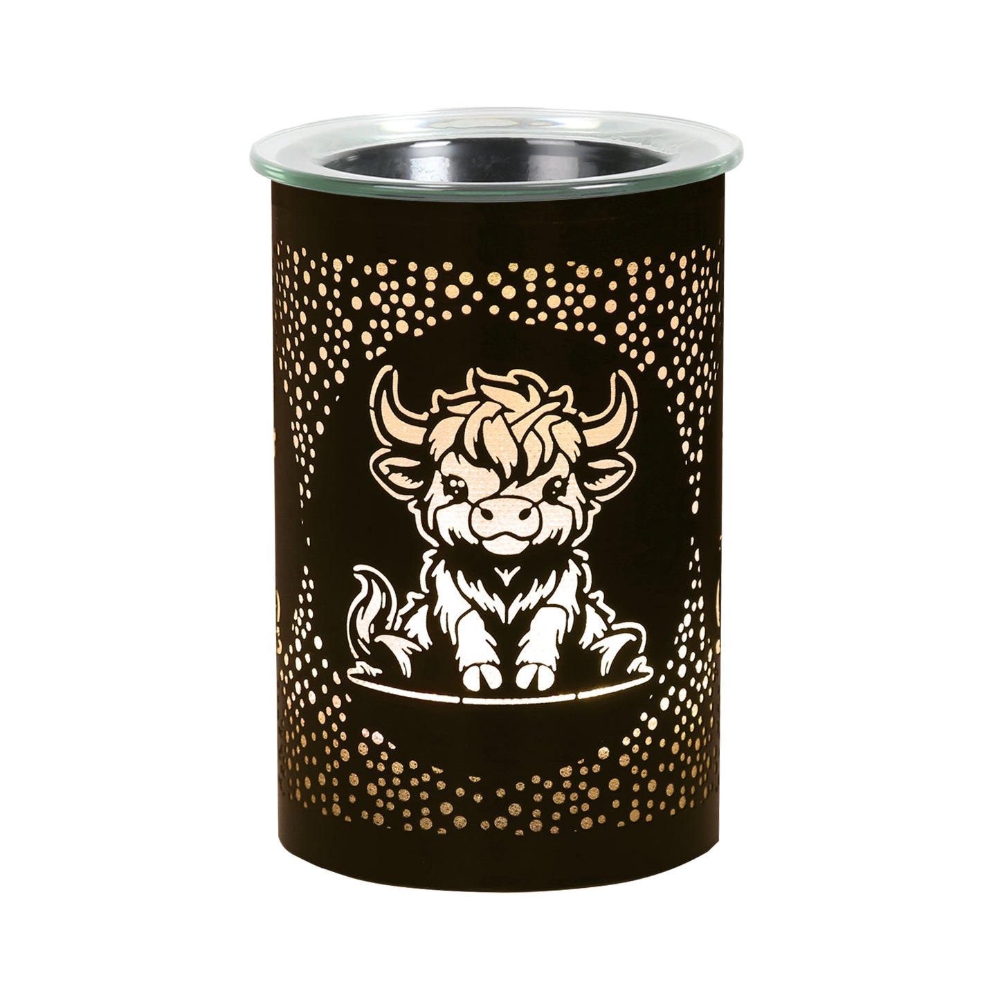 LED Highland Cow Oil Burner / Wax Melter - Black