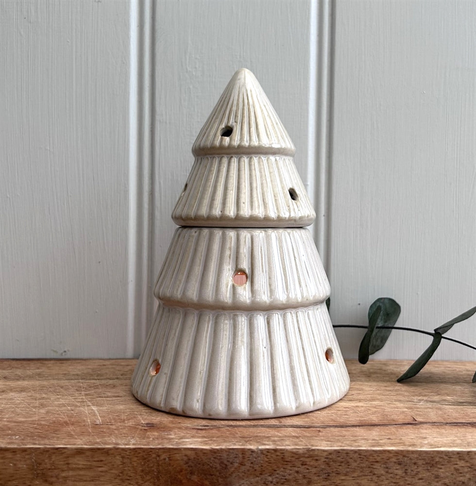 CHRISTMAS - Reactive Glaze Christmas Tree Oil Burner/Wax Melter