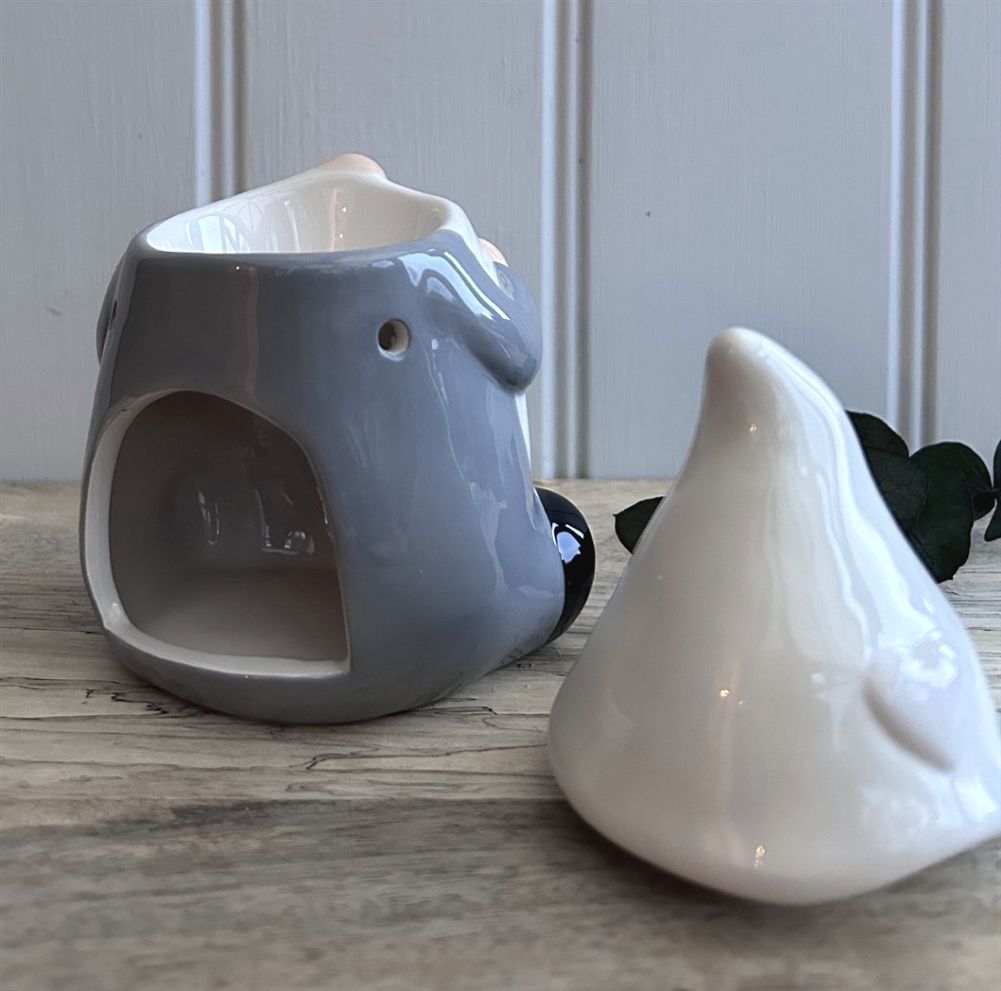 CHRISTMAS White & Grey Heart Gonk Oil Burner/Wax Melter