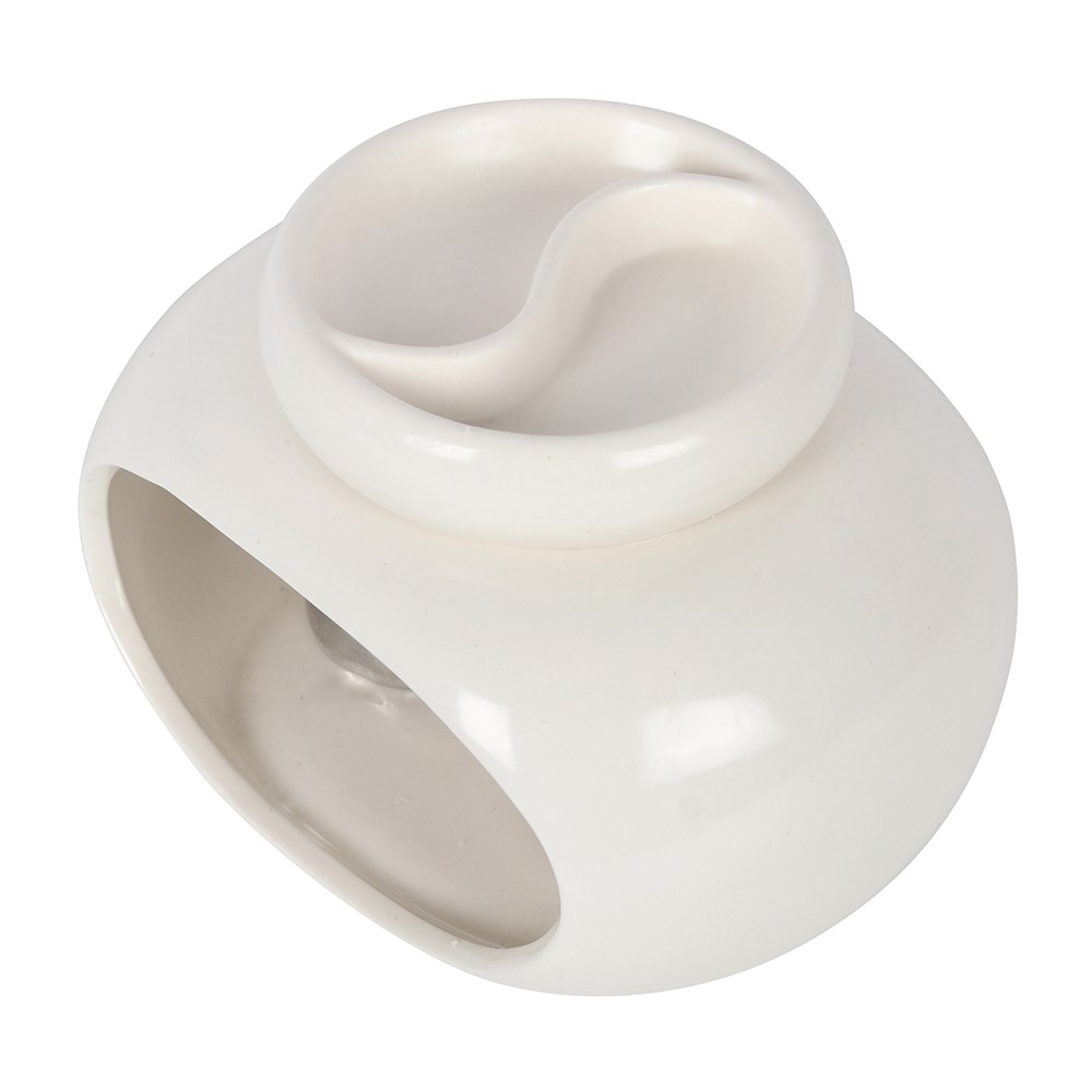 Off White Ceramic Double Oil Burner/Wax Melter