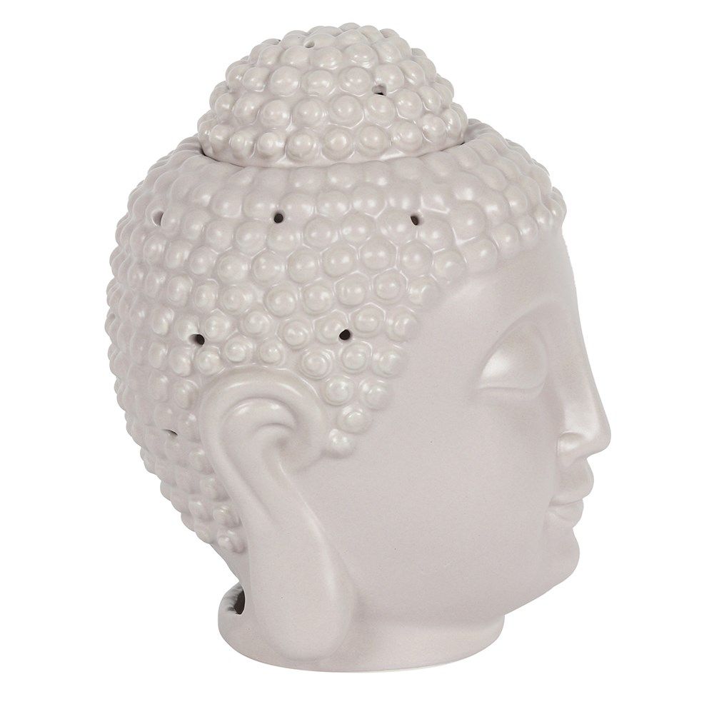 Small Budha Head Oil Burner/Wax Melter - Grey