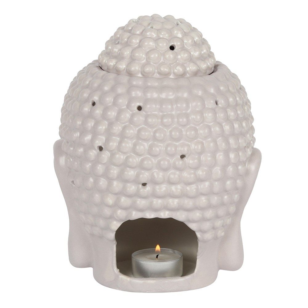 Small Budha Head Oil Burner/Wax Melter - Grey