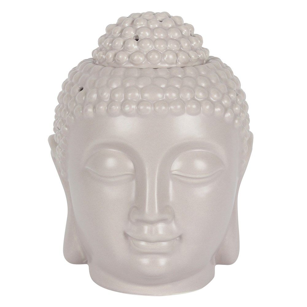 Small Budha Head Oil Burner/Wax Melter - Grey