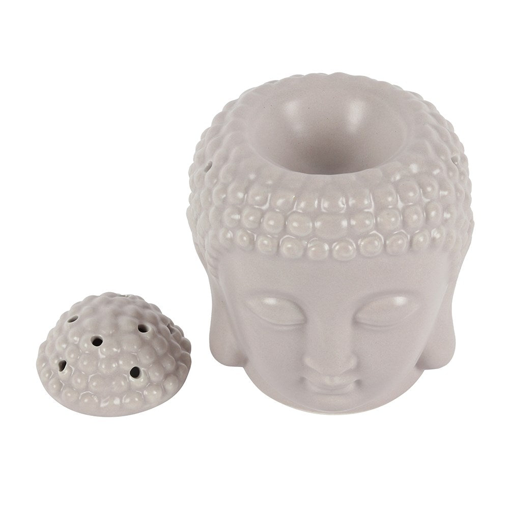 Small Budha Head Oil Burner/Wax Melter - Grey