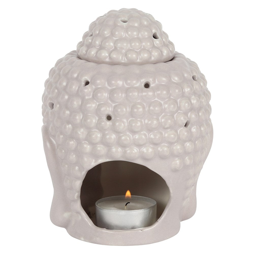 Small Budha Head Oil Burner/Wax Melter - Grey