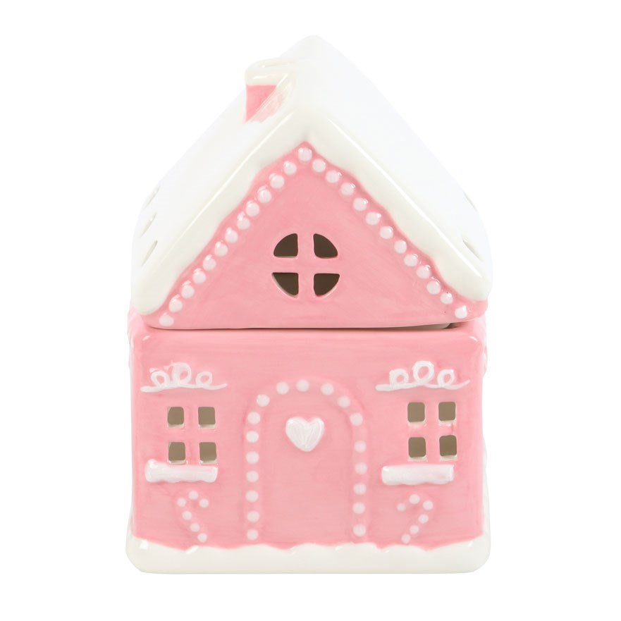 CHRISTMAS/HALLOWEEN - Pink Gingerbread House Oil Burner / Wax Melter