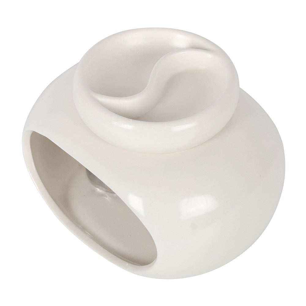 Off White Ceramic Double Oil Burner/Wax Melter