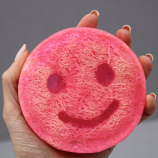 Happy Face Soap Scrubbie - Exfoliationg Soap Scrub