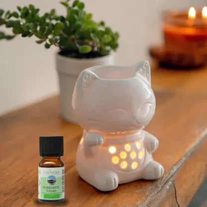 White TOMMY Cat -Cut Out Design - Burner/Wax Melter
