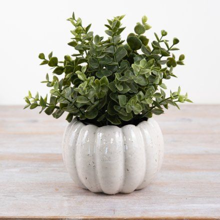 Ceramic Pumpkin Planter / Plant Pot - 14cm