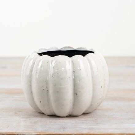 Ceramic Pumpkin Planter / Plant Pot - 14cm