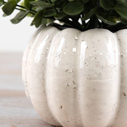 Ceramic Pumpkin Planter / Plant Pot - 14cm