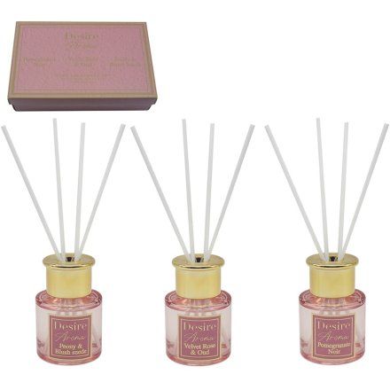 Desire Set of 3 Mini Reed Diffusers Blush Collection