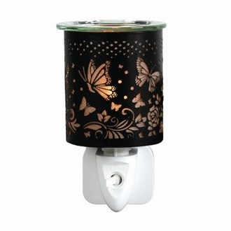 Butterfly Light Up PLUG IN Electric Oil Burner - Black