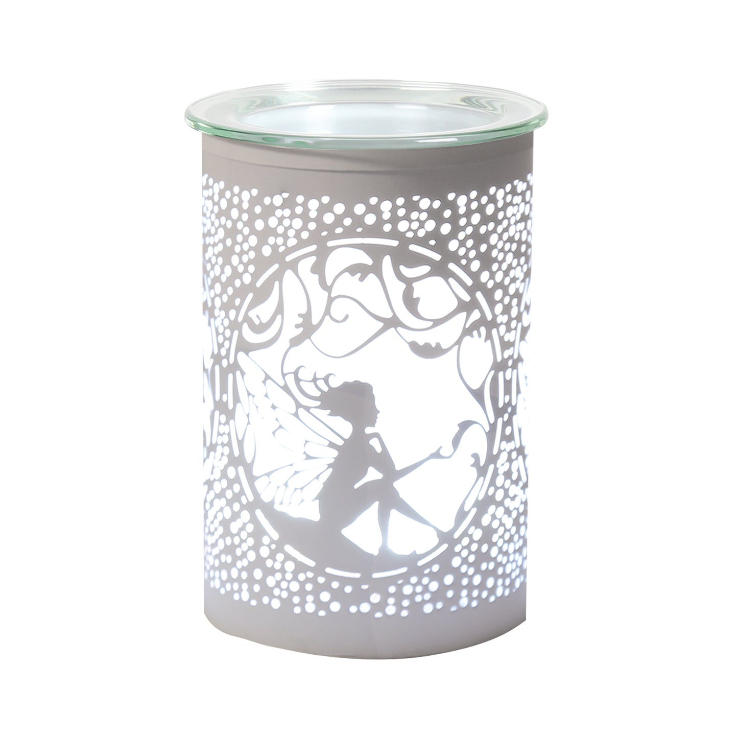 LED Sitting Fairy Oil Burner / Wax Melter - White
