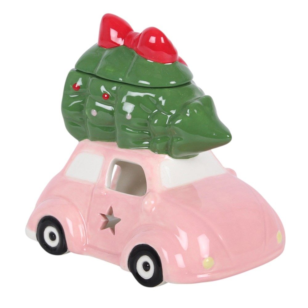 Pink Christmas Car Ceramic- Oil Burner / Wax Melter