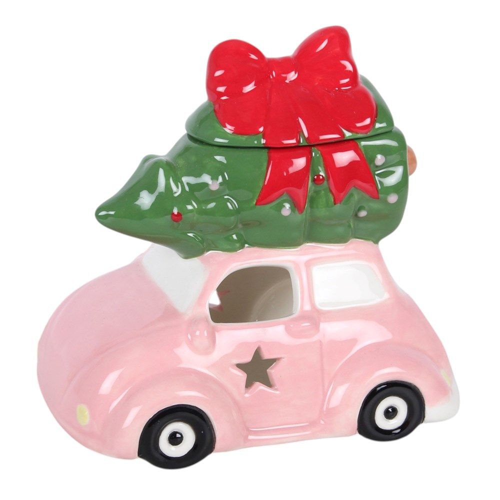Pink Christmas Car Ceramic- Oil Burner / Wax Melter