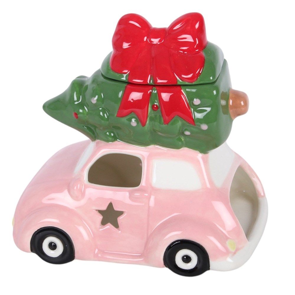 Pink Christmas Car Ceramic- Oil Burner / Wax Melter