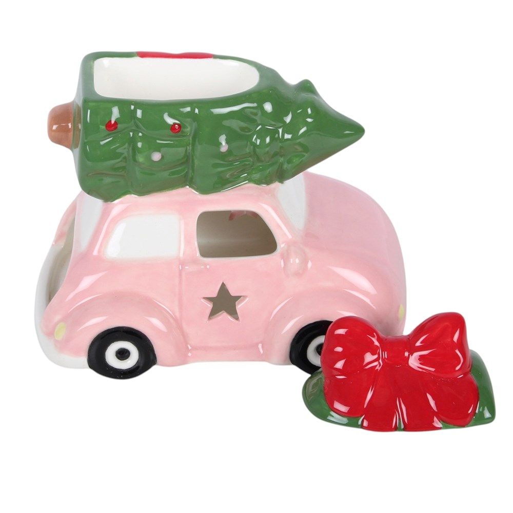 Pink Christmas Car Ceramic- Oil Burner / Wax Melter