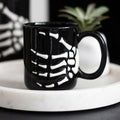 Skeleton Hand Black and White Ceramic Mug