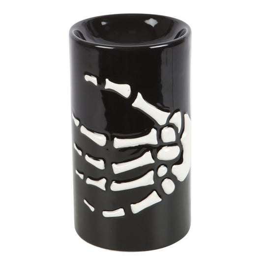 HALLOWEEN SKELETON HAND PRINT Oil Burner/Wax Melter - BLACK