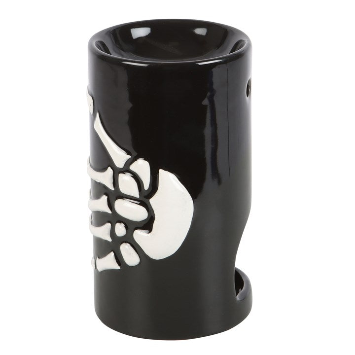 HALLOWEEN SKELETON HAND PRINT Oil Burner/Wax Melter - BLACK