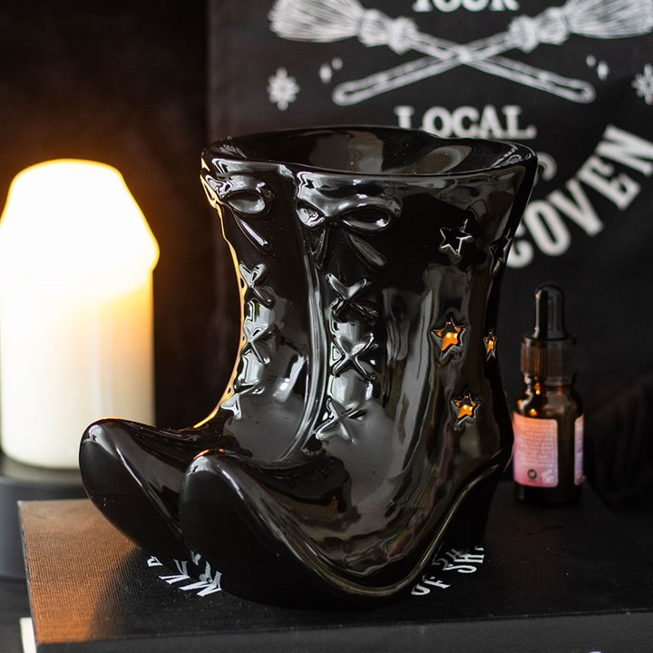 Halloween / Autumn - Black Witch Boots Oil Burner / Wax Melter