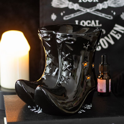 Halloween / Autumn - Black Witch Boots Oil Burner / Wax Melter