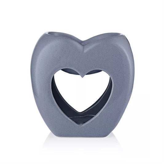 Grey Heart Ceramic Wax Melter / Oil Burner