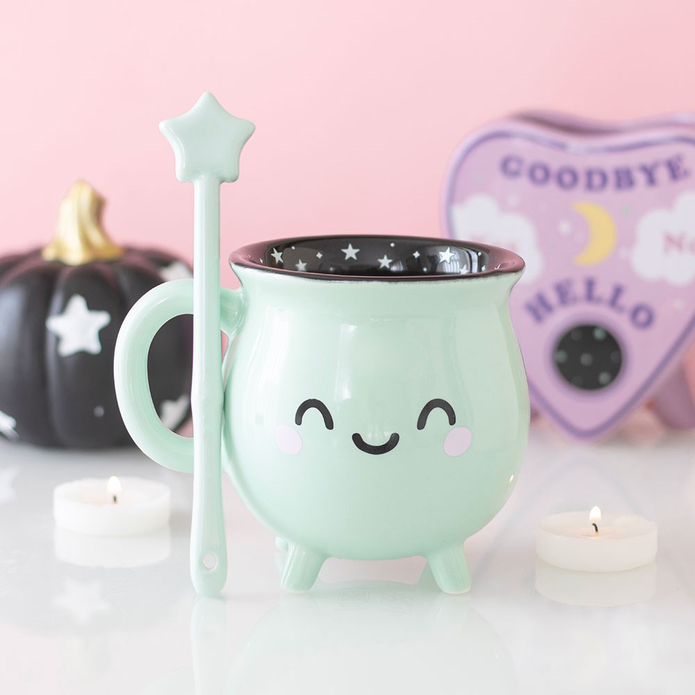 Mint Green Cauldron with Wand Stirrer