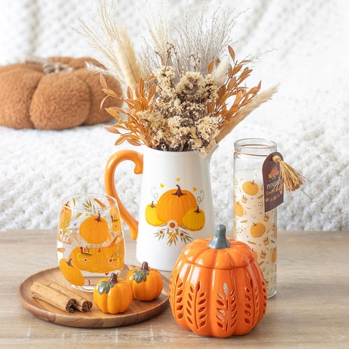 Autumn Pumpkin Ceramic Jug Flower Vase
