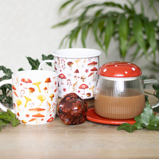 Red Glass Mushroom Toadstool Mug