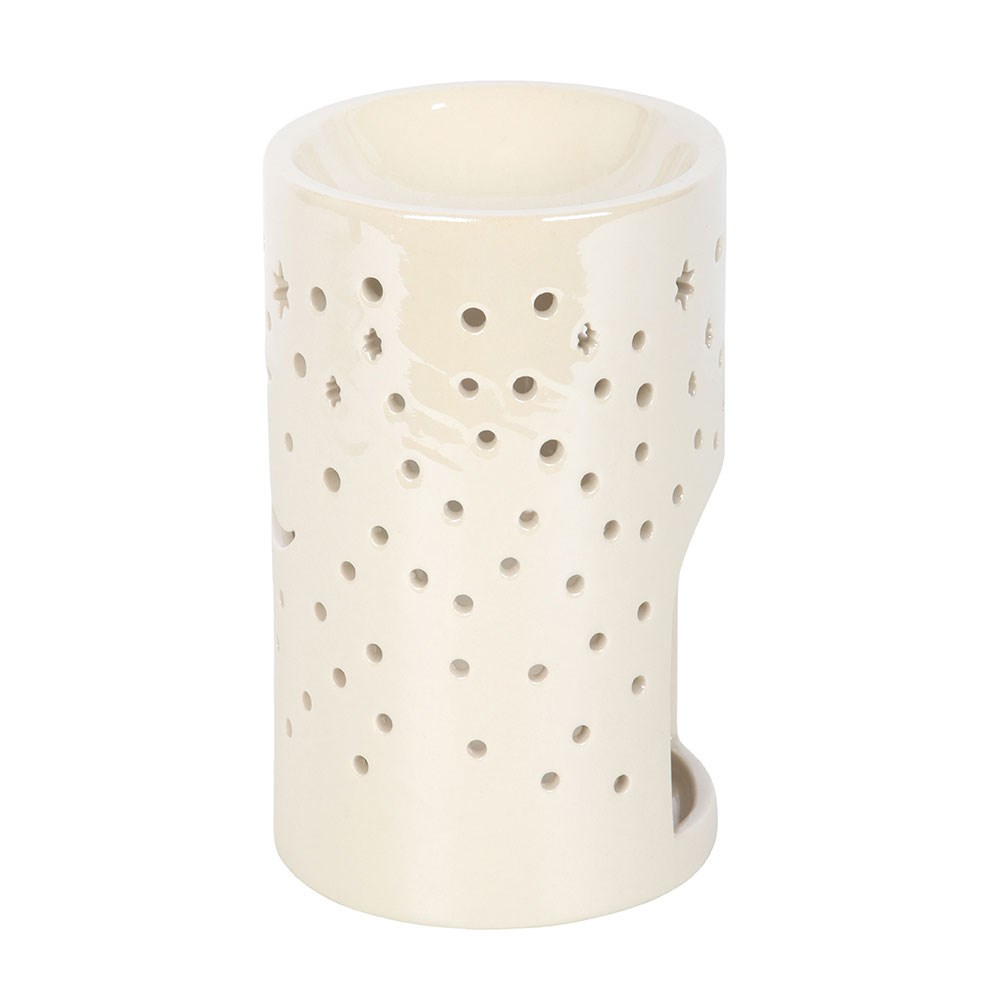 Irridescent White Moon Pillar   - Oil Burner/Wax Melter