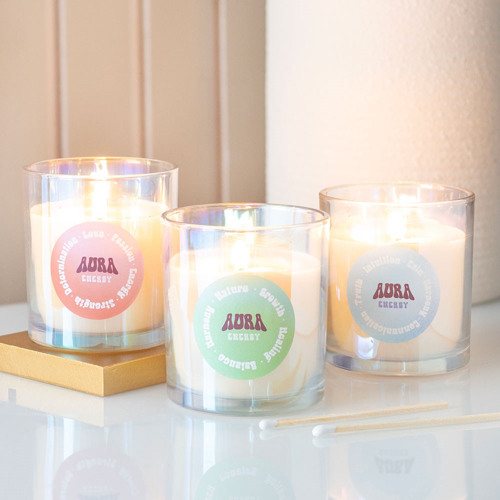 Aura Energy - Iridiscent Glass Candle Jar