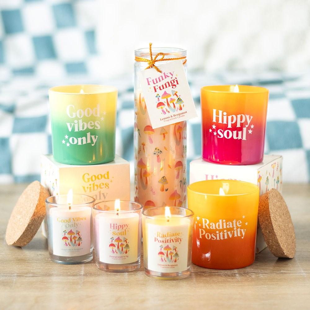 Funky Fungi Mushroom Print Tube Candle