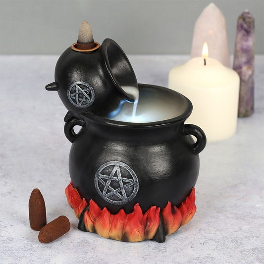 Halloween BackFlow Incense Cone Burners - Pouring Cauldrons