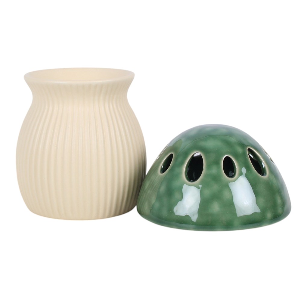 Green Mushroom Oil Burner Wax Melter / Oil Burner