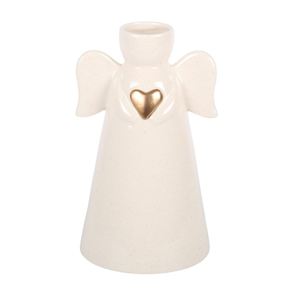 Angel Wings Gold Heart Flower Vase