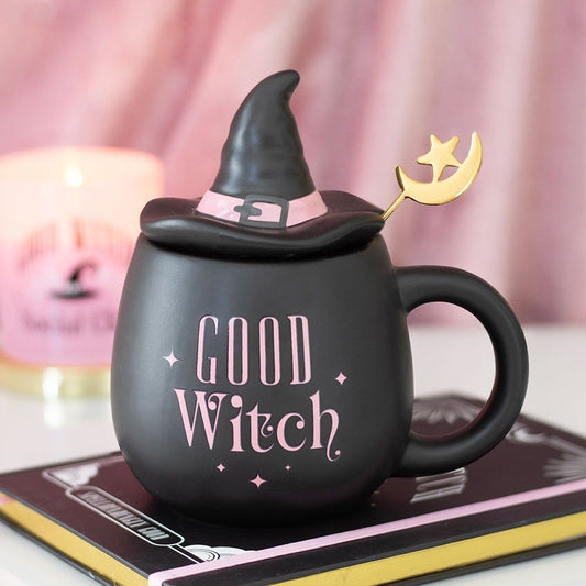 Halloween - Good Witch Lidded Mug with Spoon
