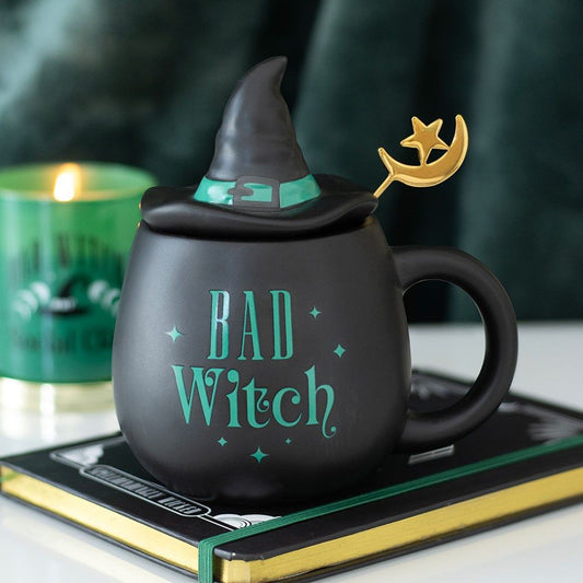 Halloween - Bad Witch Lidded Mug with Spoon