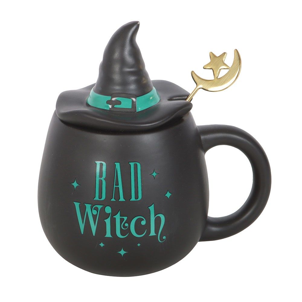 Halloween - Bad Witch Lidded Mug with Spoon