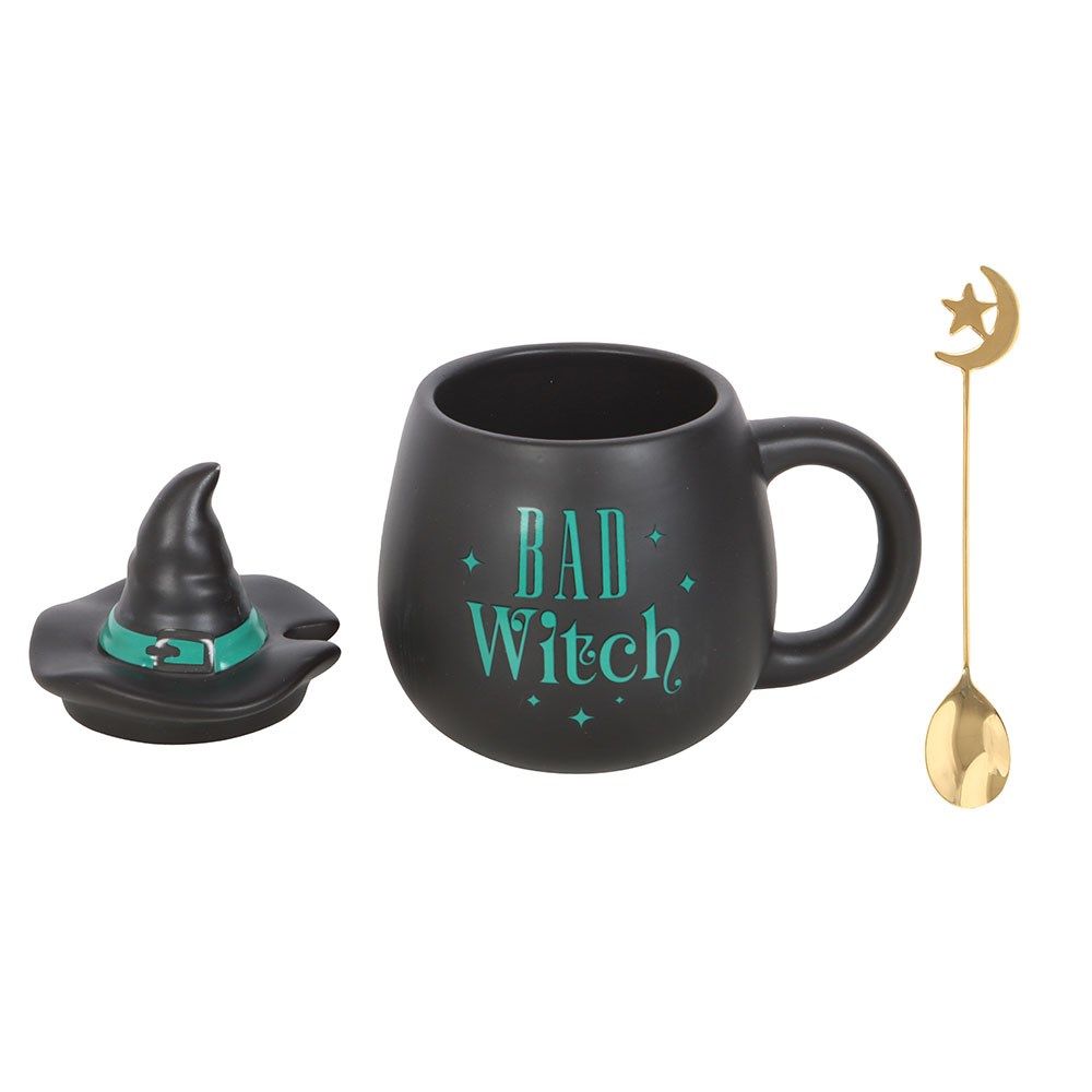 Halloween - Bad Witch Lidded Mug with Spoon