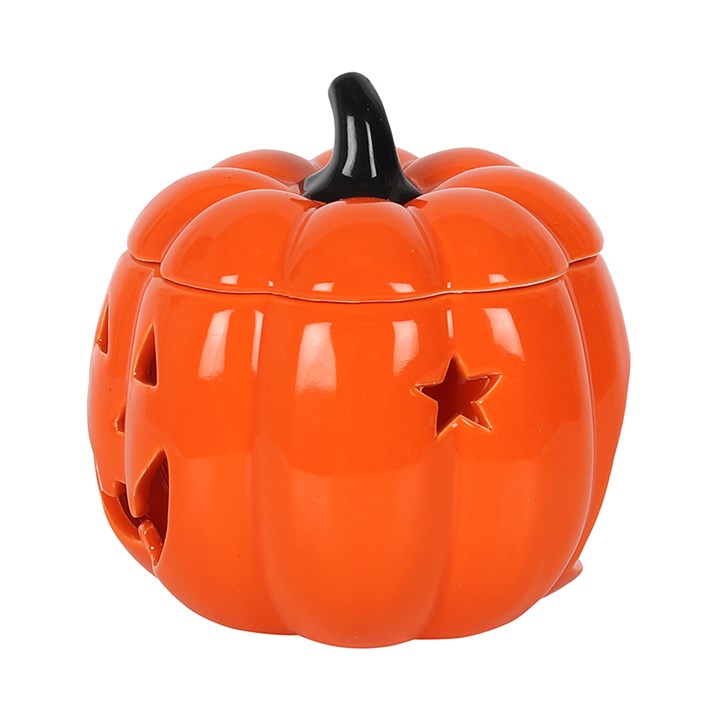 HALLOWEEN SCARY PUMPKIN Oil Burner/Wax Melter - ORANGE