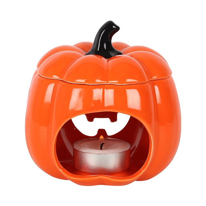 HALLOWEEN SCARY PUMPKIN Oil Burner/Wax Melter - ORANGE