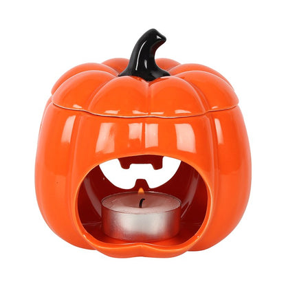 HALLOWEEN SCARY PUMPKIN Oil Burner/Wax Melter - ORANGE