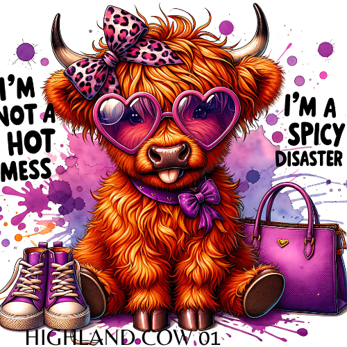 20 oz Skinny Tumbler - Highland Cow