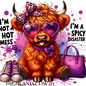 20 oz Skinny Tumbler - Highland Cow