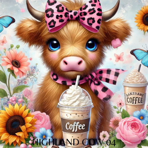 20 oz Skinny Tumbler - Highland Cow
