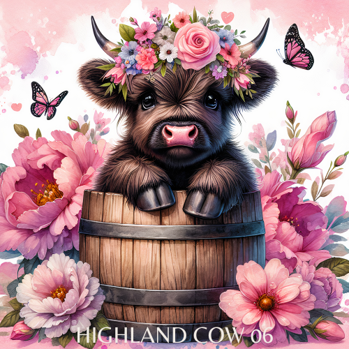 20 oz Skinny Tumbler - Highland Cow