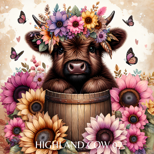 20 oz Skinny Tumbler - Highland Cow